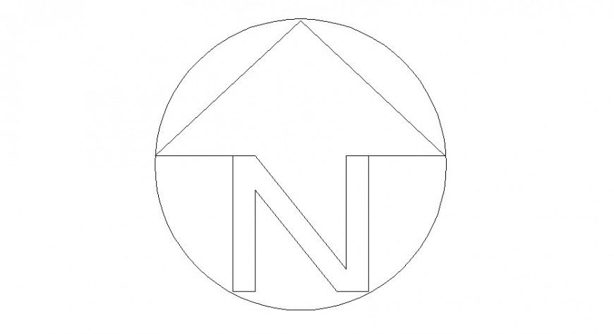 Common north side direction block cad drawing details dwg file