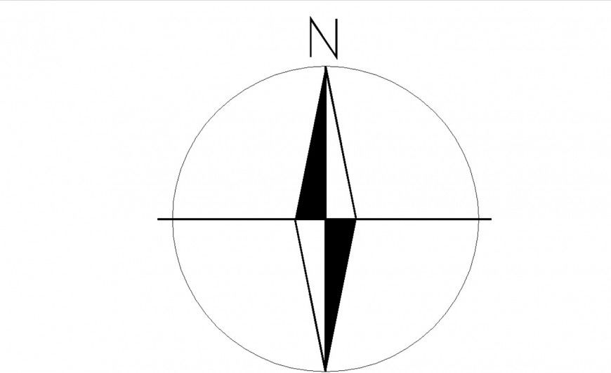 Common north side direction symbol cad block details dwg file