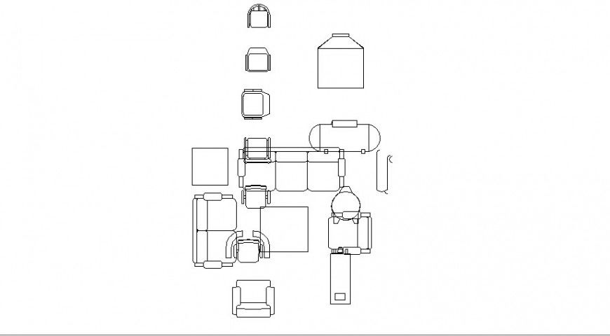Common office furniture elevation 2d blocks drawing details dwg file