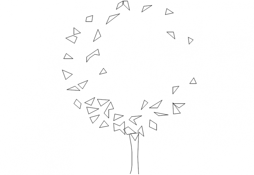 Common one tree elevation block drawing details dwg file