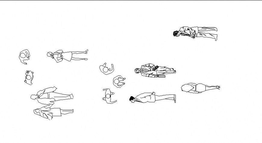 Common people 2d blocks auto-cad drawing details dwg file
