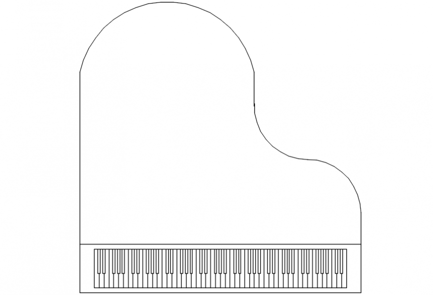 Common piano table top view elevation block drawing details dwg file