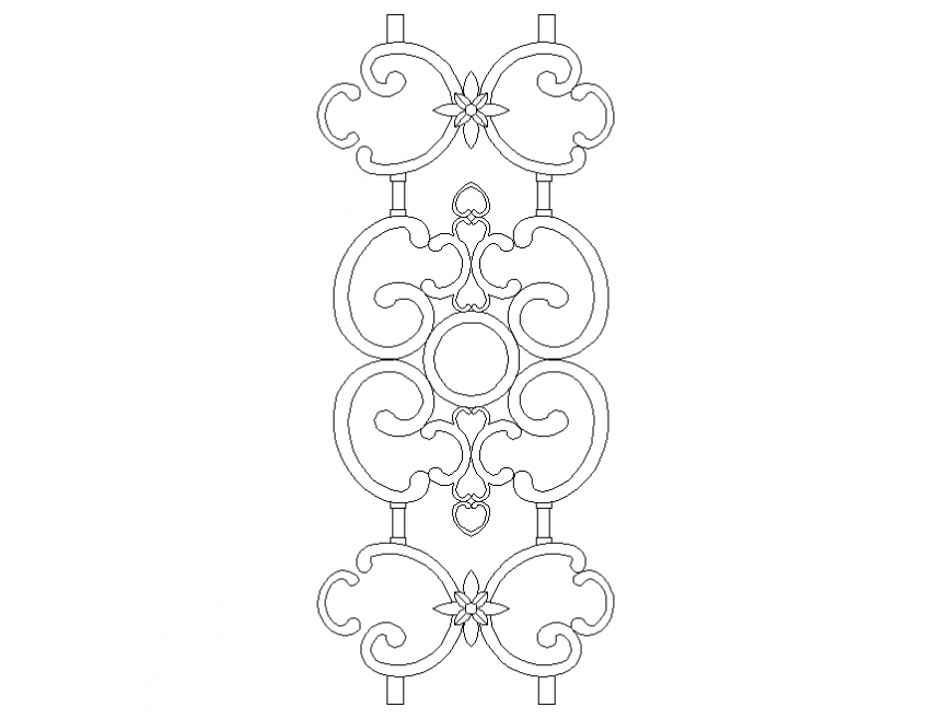 Common railing block design cad drawing details dwg file