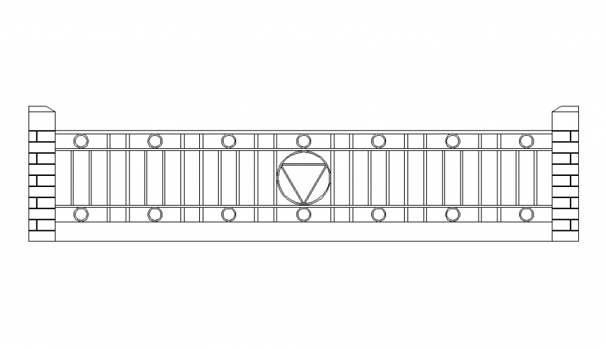 Common railing of stairs cad block details dwg file