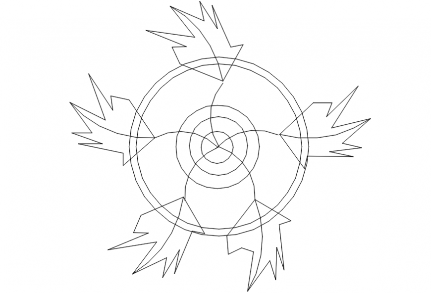 Common round tree plant elevation block details dwg file
