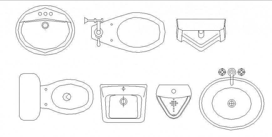 Common sanitary blocks cad drawing details dwg file