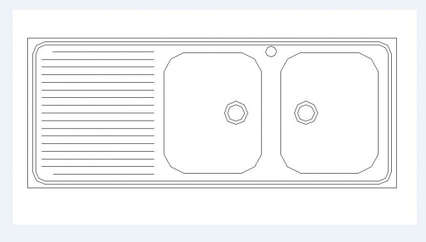 Common sink 2d elevation block cad drawing details dwg file