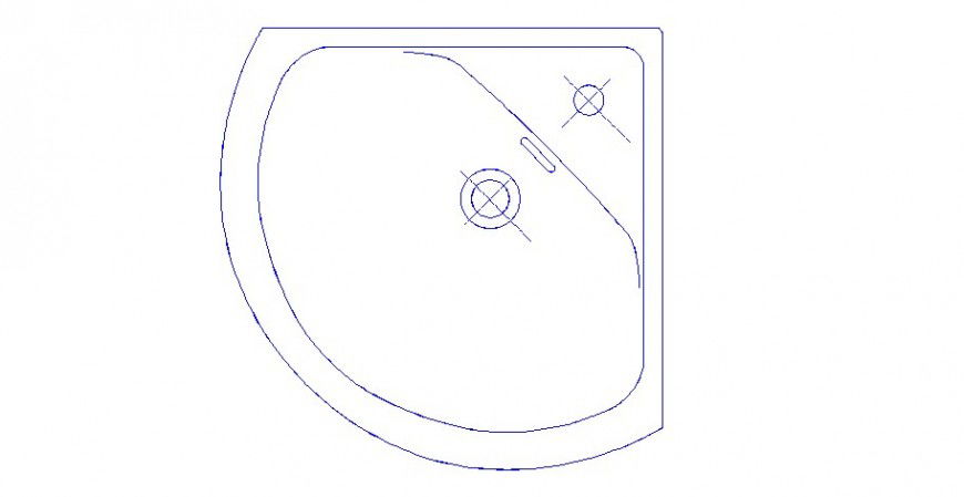 Common sink top view block 2d drawing details dwg file