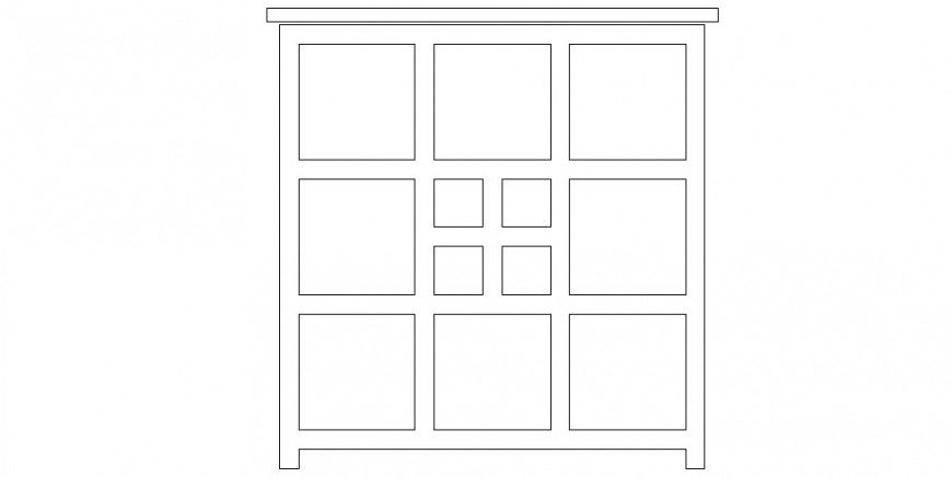 Common table elevation 2d block cad drawing details dwg file