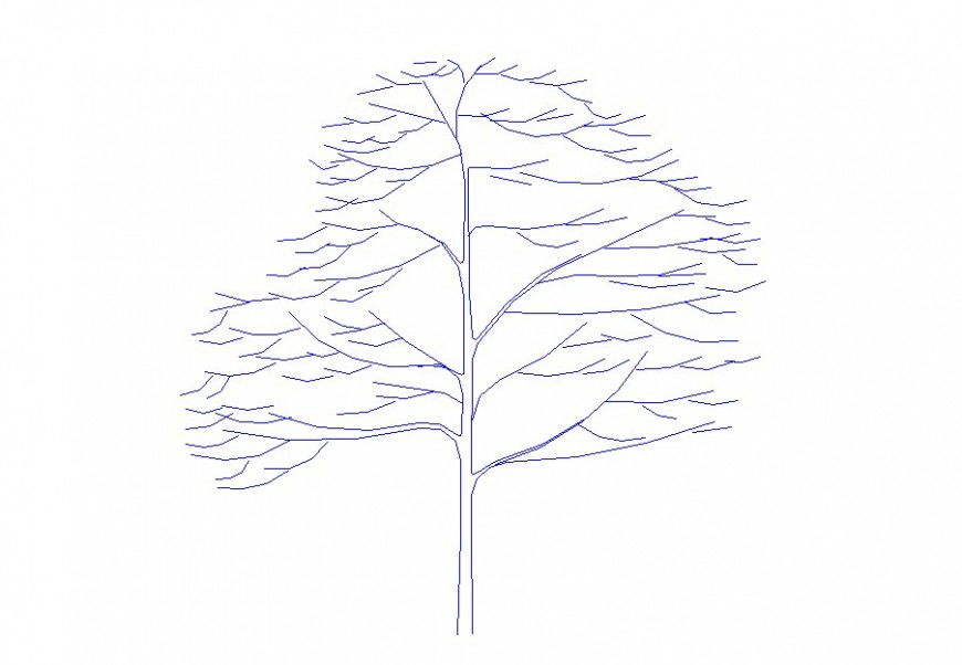 Common tree 2d front elevation block drawing details dwg file