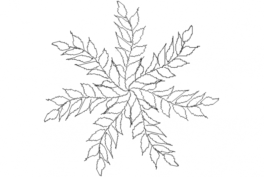 Common tree plant top view elevation block cad drawing details dwg file