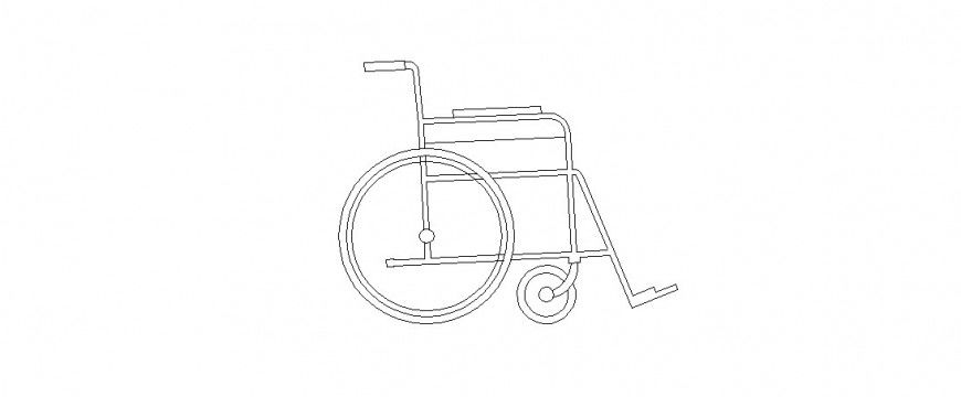 Common wheel chair elevation block cad drawing details dwg file