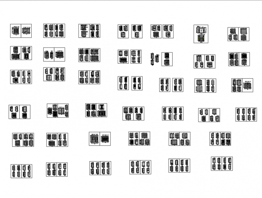 Common wooden miscellaneous doors cad blocks details dwg file