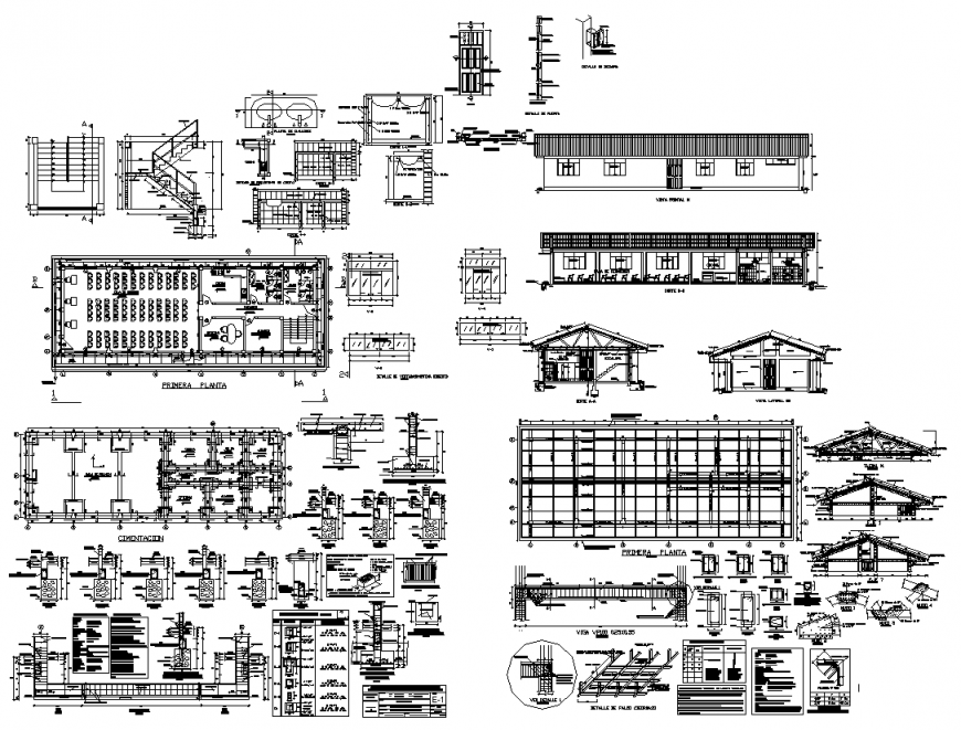 Communal building detail and different CAD structure layout dwg file