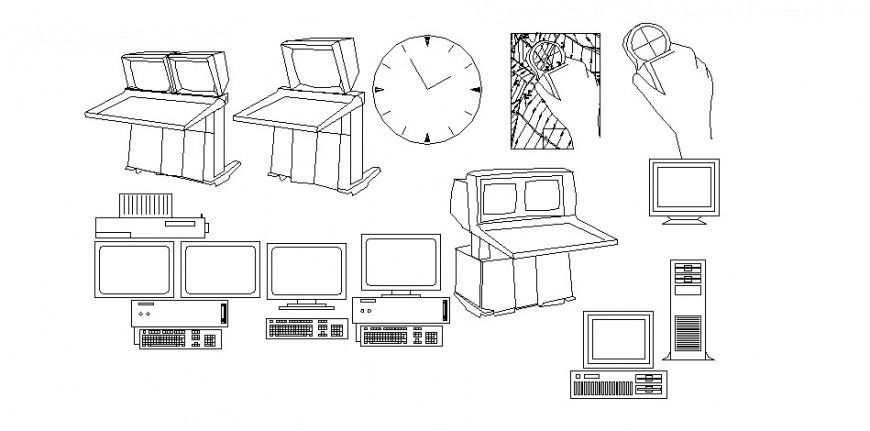 Communication machines electrical view in AutoCAD file
