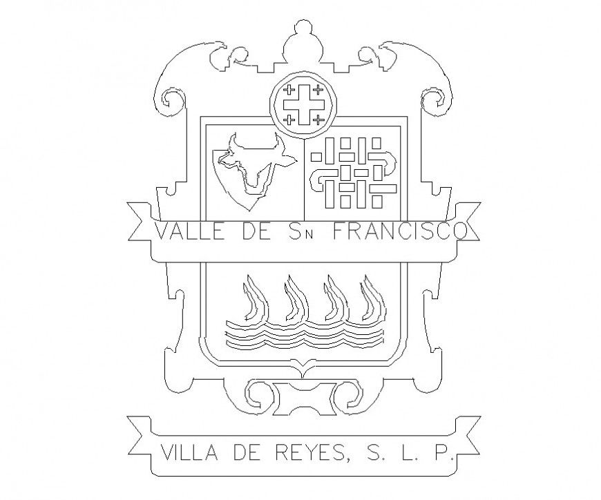 Company logo detail 2d view CAD symbol block layout autocad file