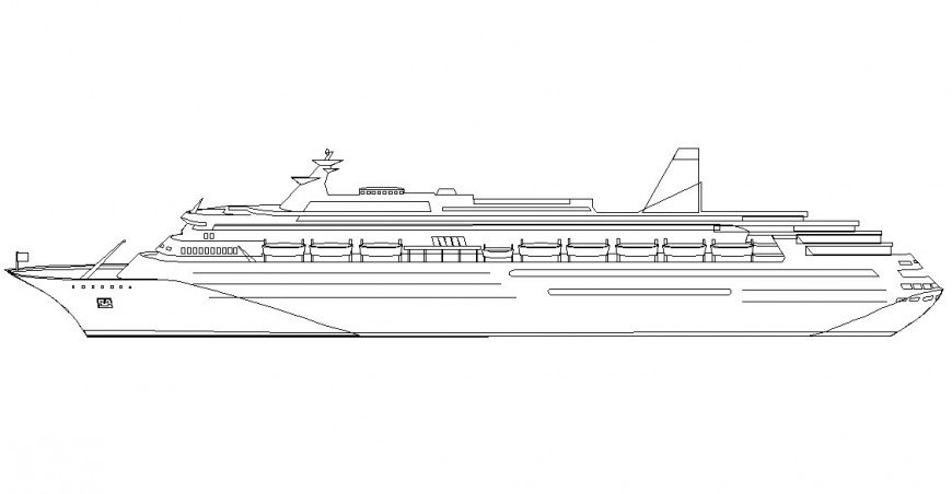 Complete cruise ship model elevation