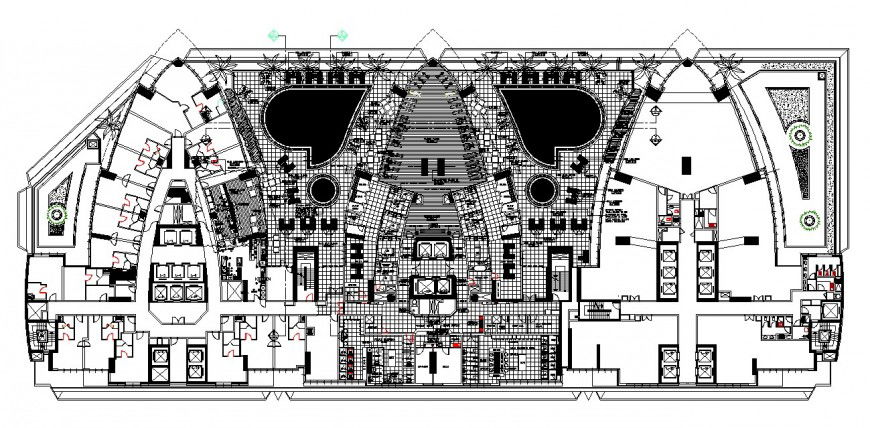 Complete detailed view architecture layout plan of mall and complex