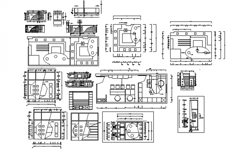 Complete over view of furniture detail dwg file