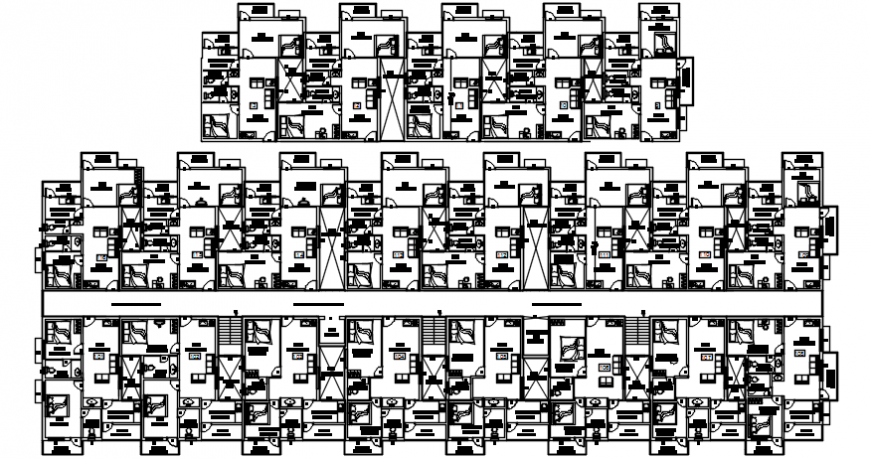 Complete view of all towers in apartment furniture detail
