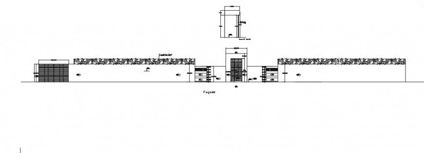 compound wall design of villa project detail cad file