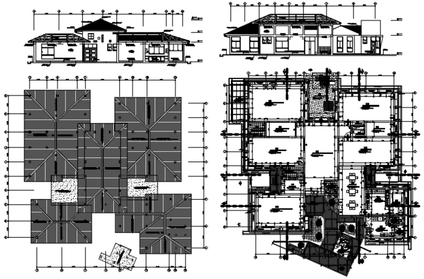 Comprehensive care center for the first age elevation, section and plan details dwg file