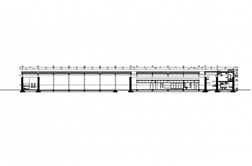Comprehensive court ware house of industry sectional details dwg file