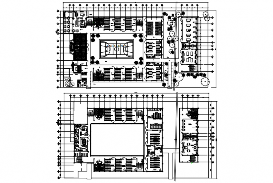 Comprehensive Modeling School plan in AutoCAD