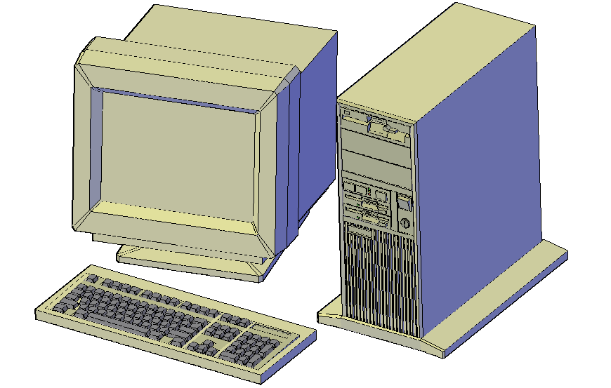 Computer 3 d modal detail dwg file