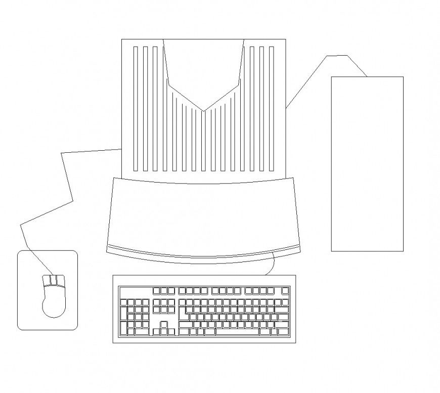 Computer elevation detail dwg file