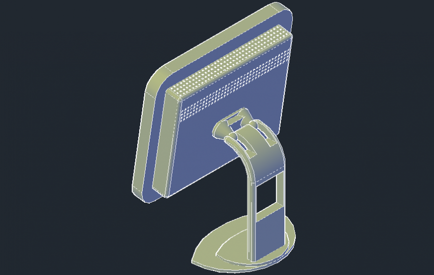 Computer monitor 3d model cad drawing details dwg file