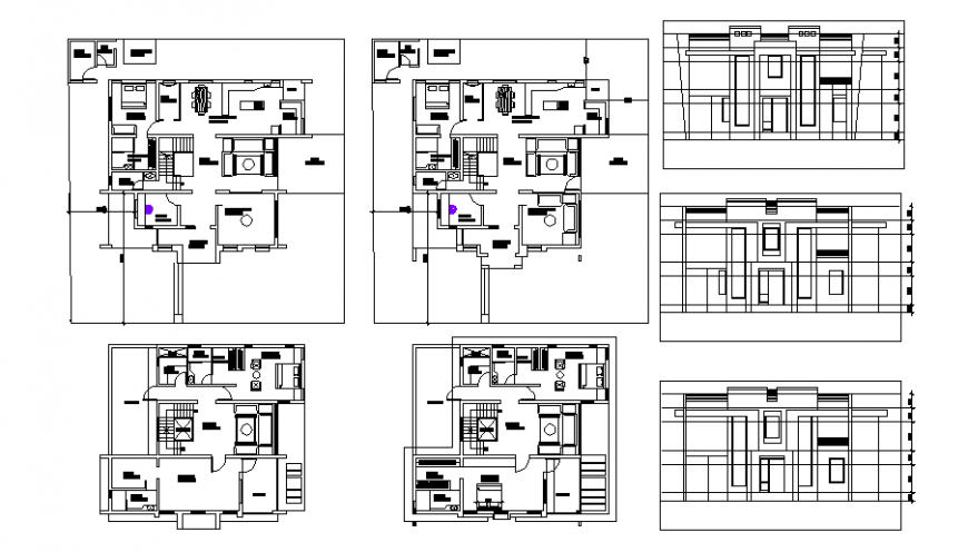Conceptual drawing of bungalow in dwg file.
