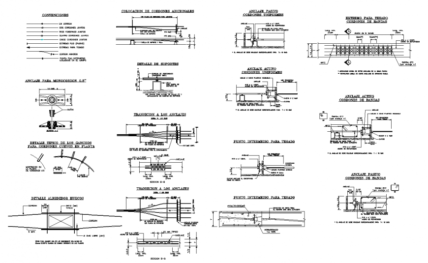 Concrete area detail with construction design dwg file