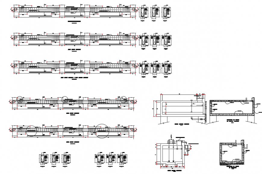 Concrete beam structure construction details of medical clinic dwg file