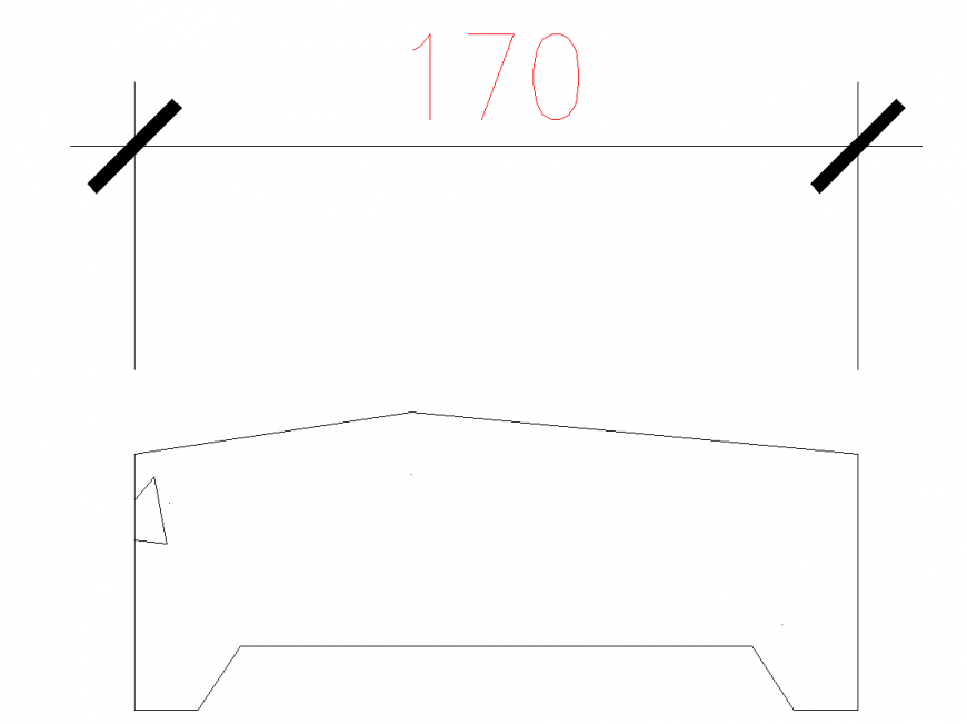 concrete block 170 block size view with width dwg file