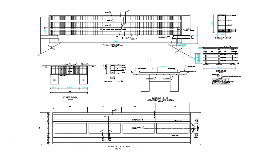 Concrete bridge section plan layout file
