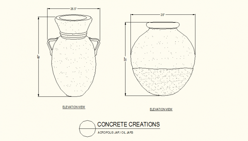Concrete creations oil jar detail plan dwg file