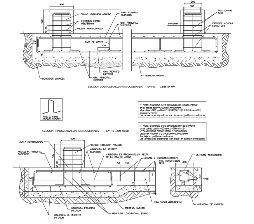 Concrete detail view with elevation with construction design dwg file