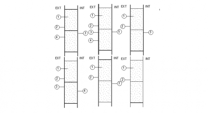 Concrete filling structure wall detail dwg file