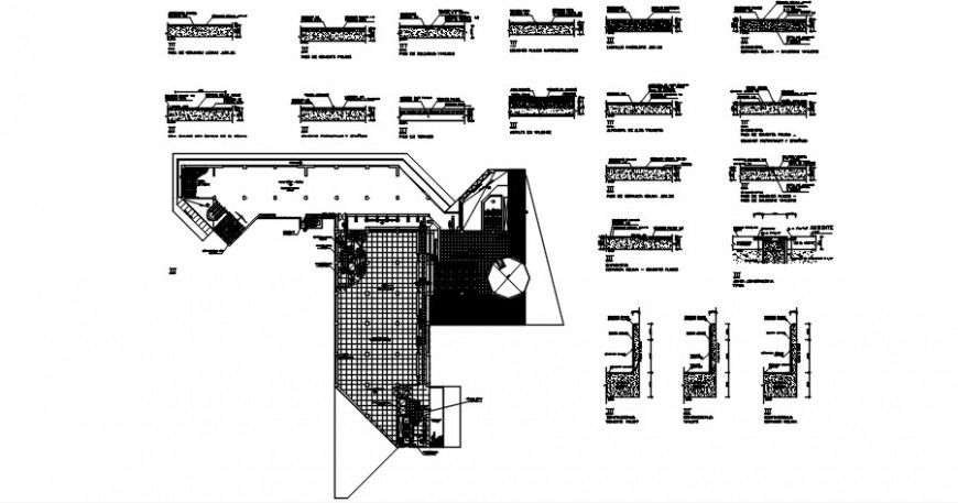 Concrete floors construction cad drawing details dwg file
