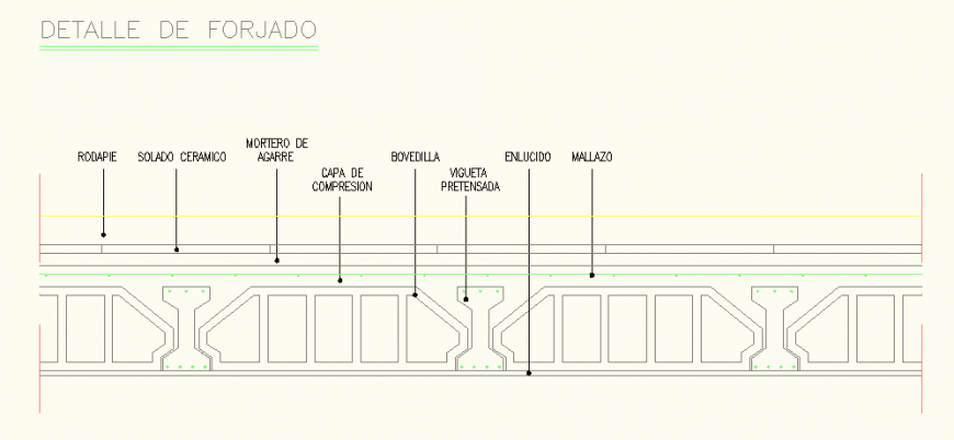 Concrete forged detail plan and elevation autocad file