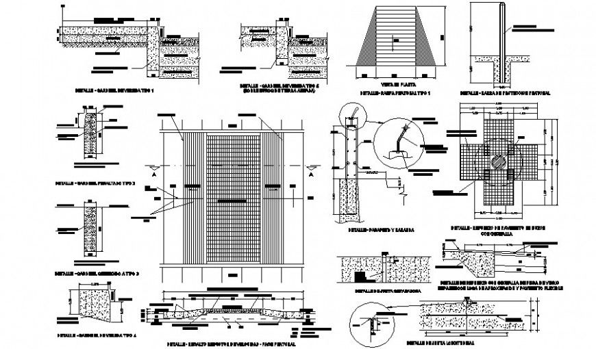 Concrete layer section plan detail dwg file