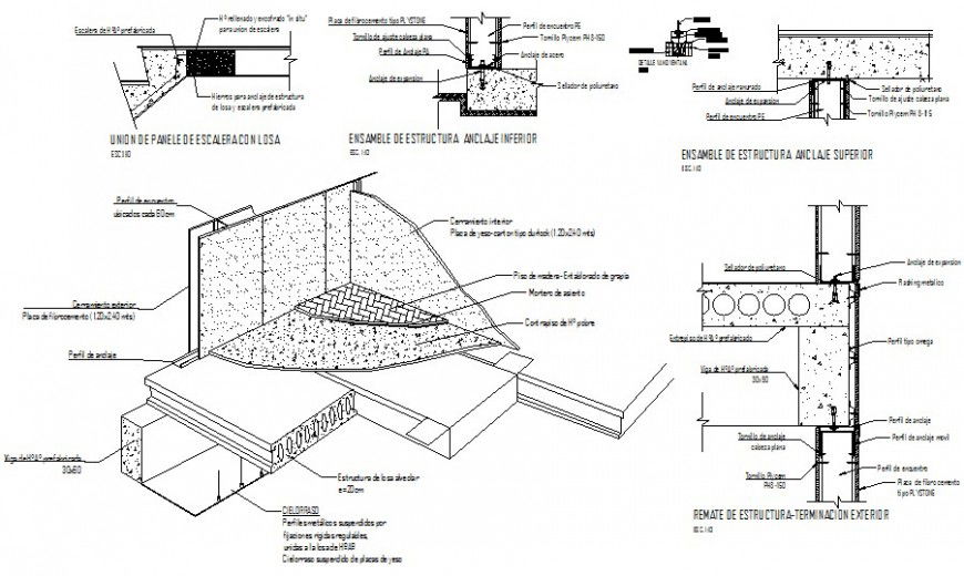 Concrete masonry 2d view sectional drawings dwg autocad file
