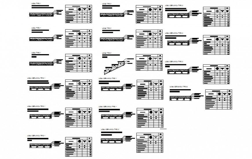Concrete masonry and construction units AutoCAD drawing