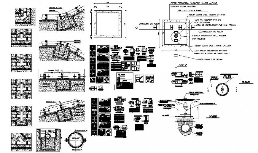 Concrete masonry details 2d drawing in AutoCAD software