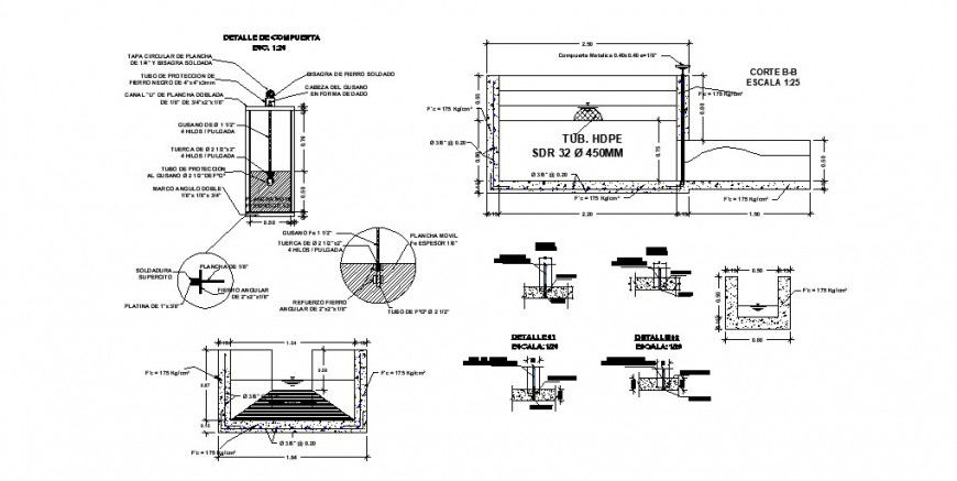 Concrete masonry structure detail 2d view CAD construction unit autocad file