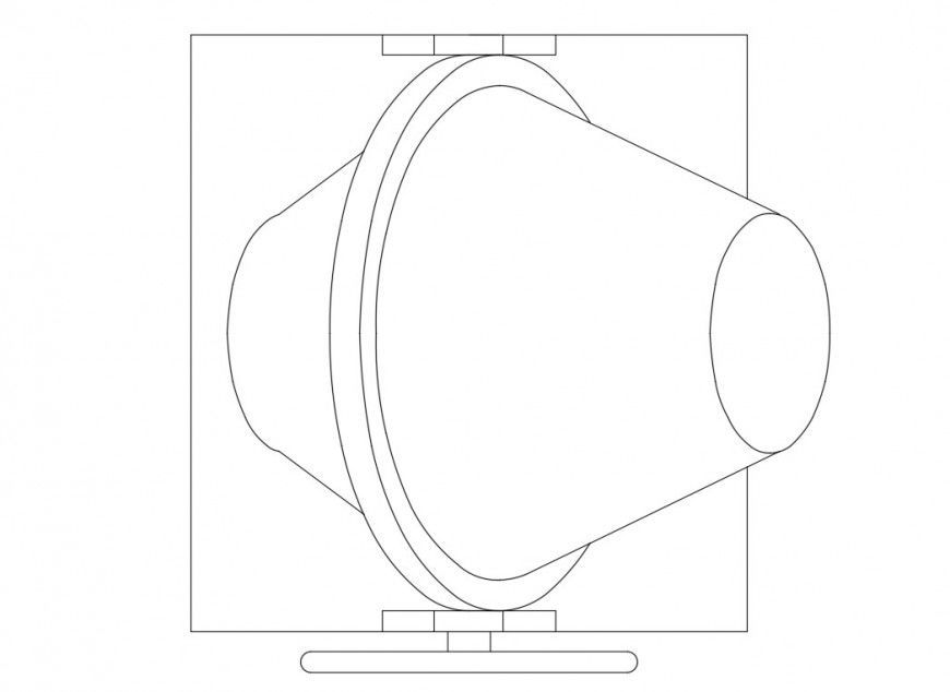 Concrete mixture machine elevation cad drawing details dwg file