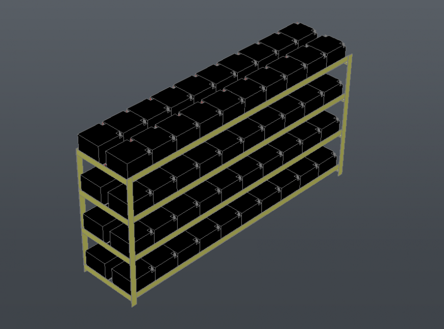 Concrete Rack CAD blocks detail 3d model elevation layout autocad file