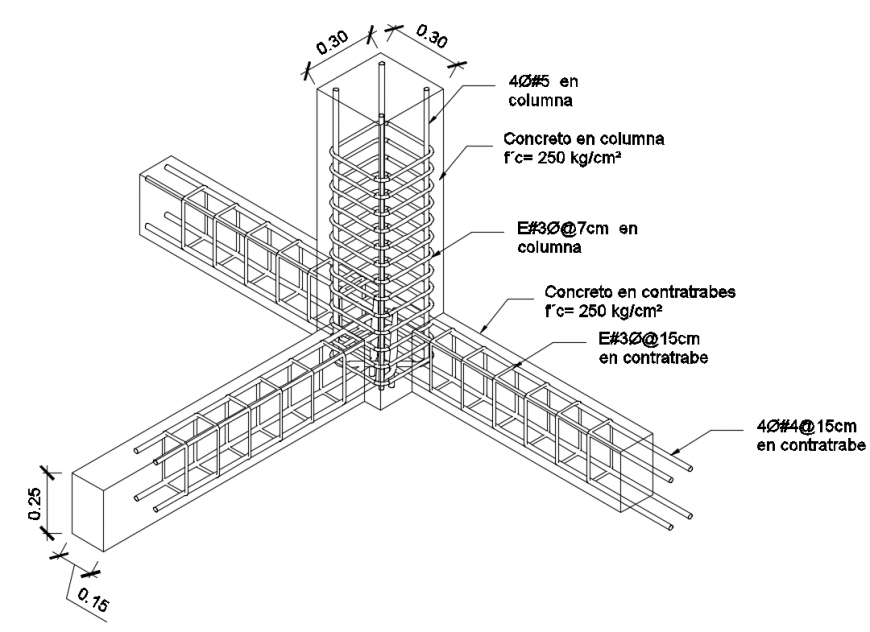 Concrete slab construction details with column dwg file