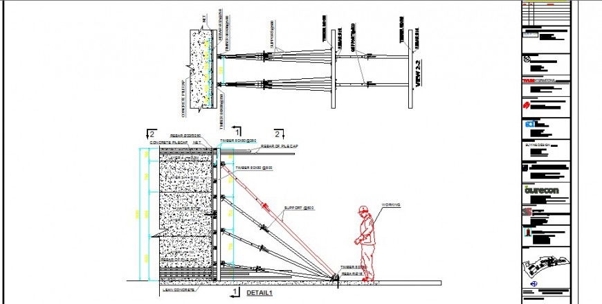 Concrete slab section and construction cad drawing details dwg file